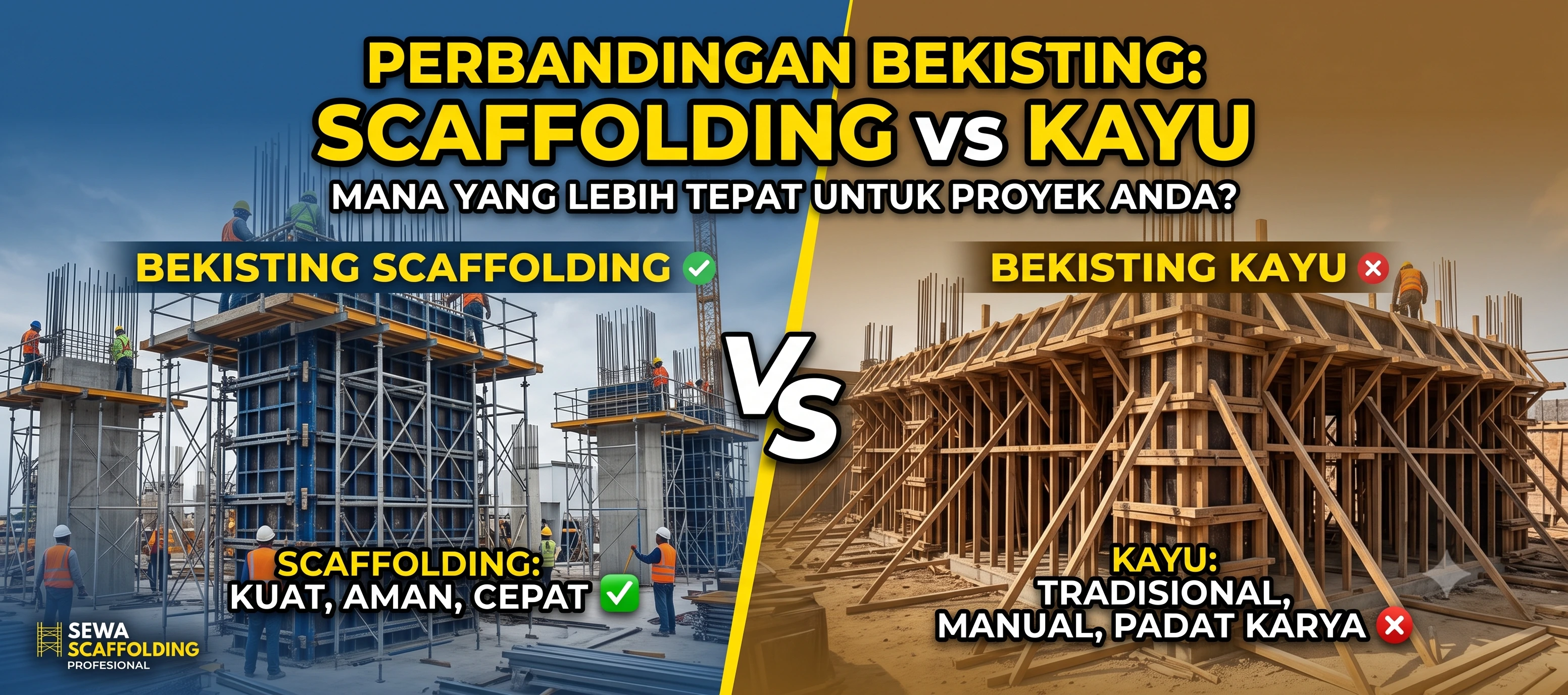 Perbandingan Bekisting Scaffolding vs Bekisting Kayu: Mana yang Lebih Tepat untuk Proyek Anda?