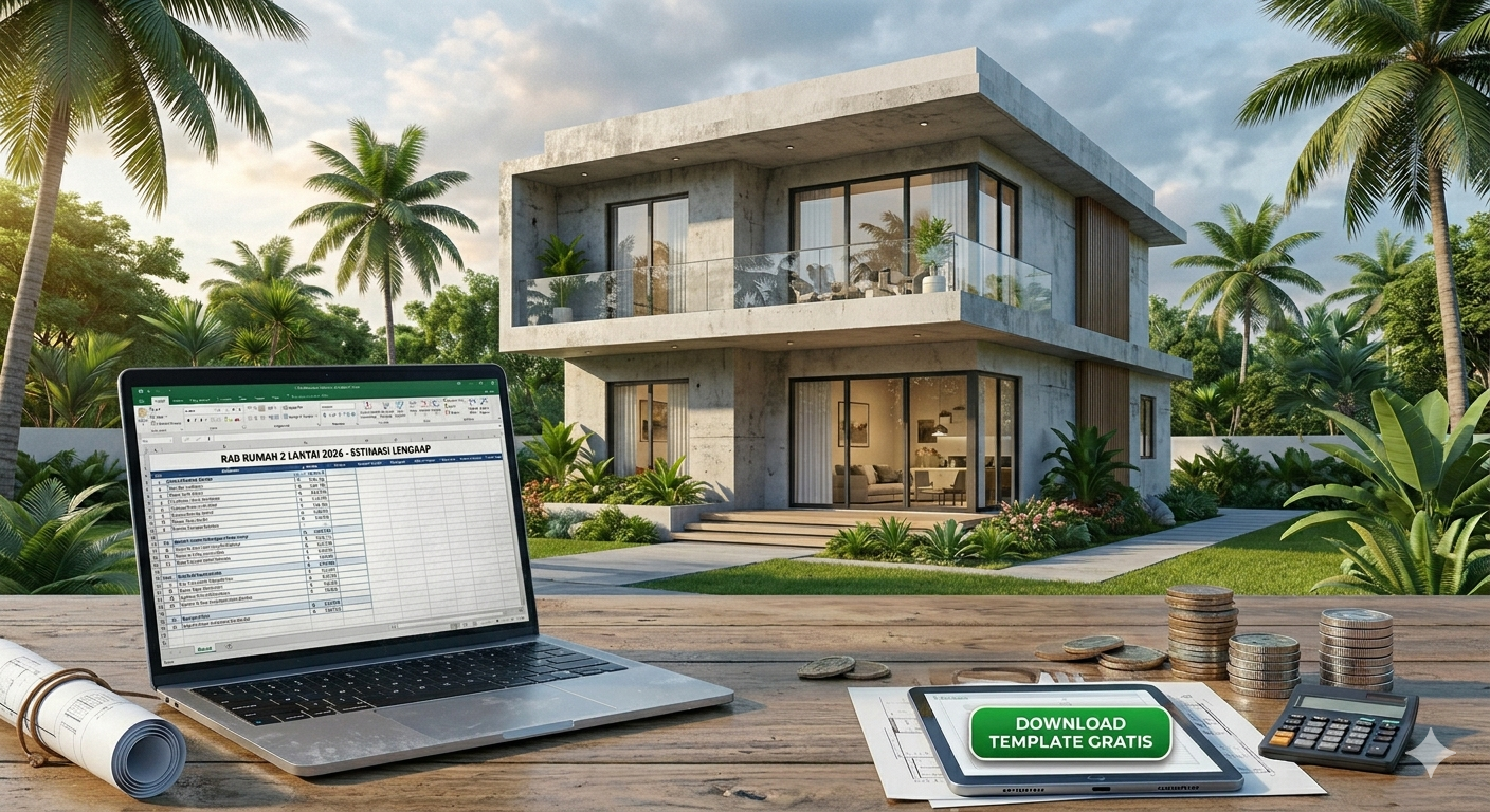 RAB Rumah 2 Lantai 2026: Contoh Lengkap & Download Template Gratis